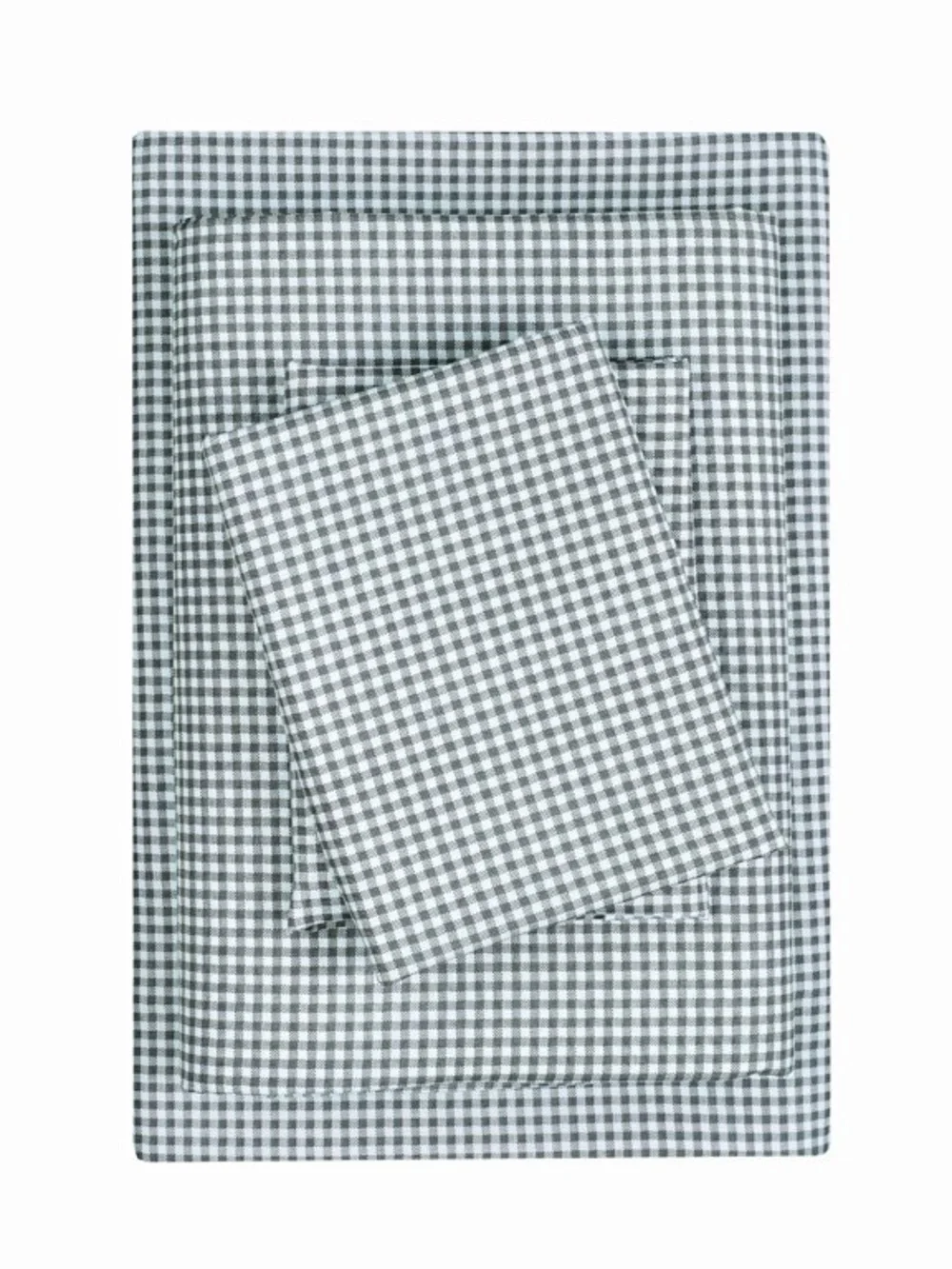 Mainstays Gray and White Gingham Sheet Set